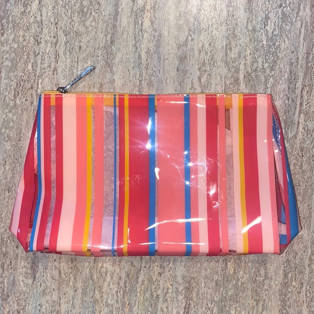 NEW Striped Cosmetic Bag